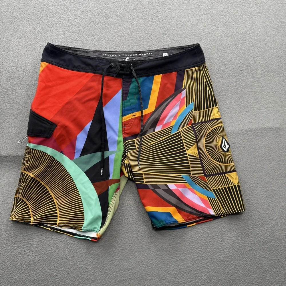 Volcom Board Shorts Mens 34 Multicolor Thomas Hooper Swim Trunks Quick Dry Surf